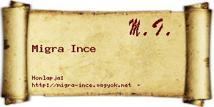 Migra Ince névjegykártya